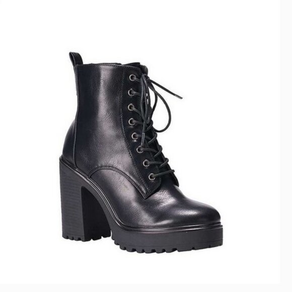 Sincerely Jules Black Lace-Up Heeled Ankle Boots, NWT, 8 - Picture 2 of 13